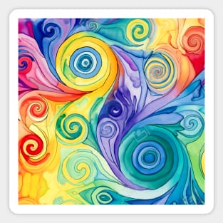 Retro Swirls and Cosmic Twirls: Tie Dye Design with a Nostalgic Twist No. 3 with a Dark Background Magnet